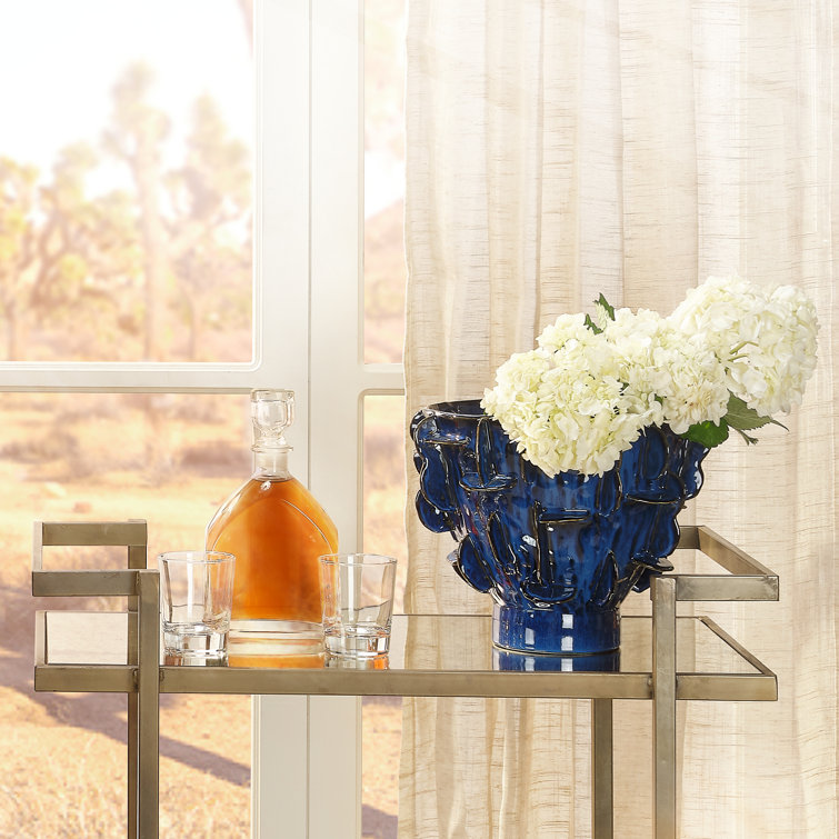 Helios Blue Handcrafted Ceramic Decorative Table Vase