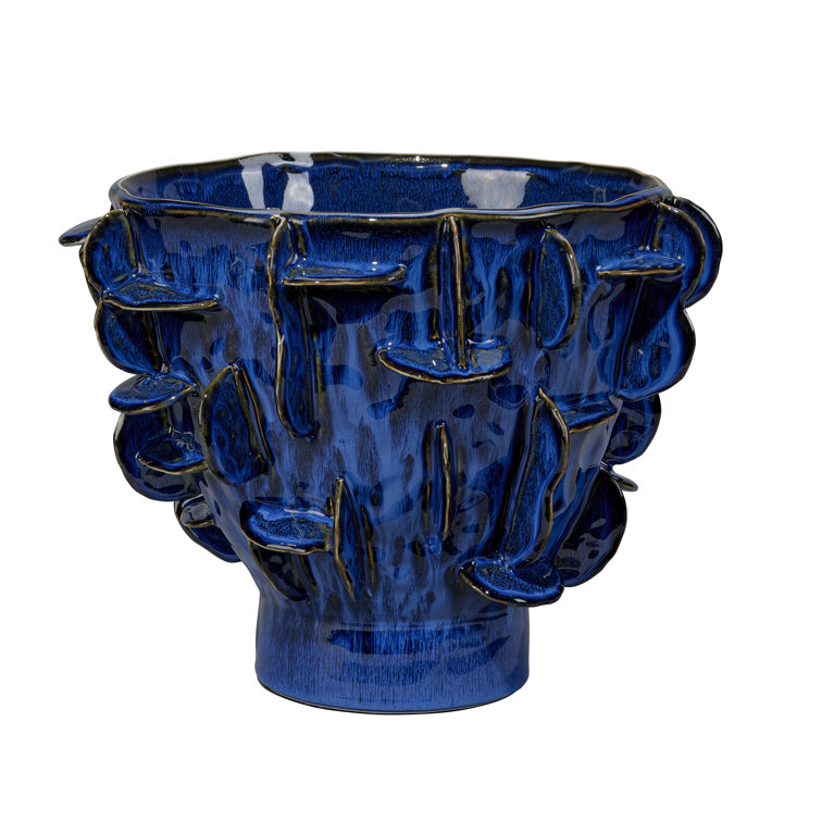 Helios Blue Handcrafted Ceramic Decorative Table Vase