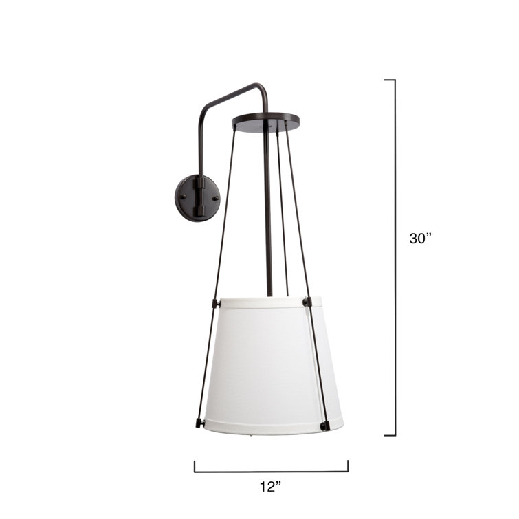 Elegance in Bronze Oil-Rubbed Sconce with Off-White Linen Shade