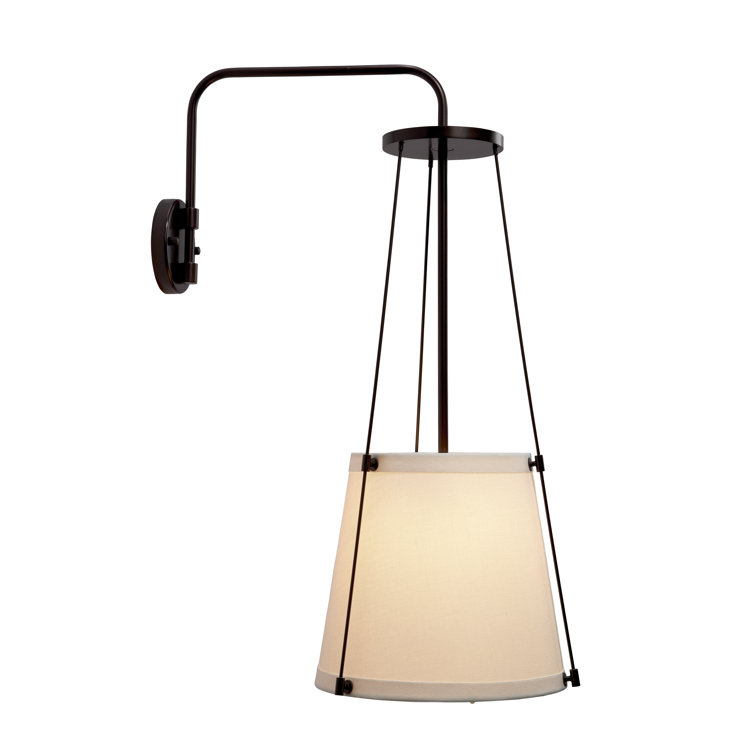 Elegance in Bronze Oil-Rubbed Sconce with Off-White Linen Shade