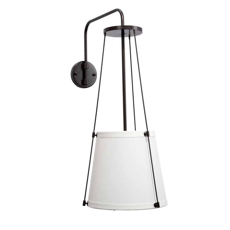 Elegance in Bronze Oil-Rubbed Sconce with Off-White Linen Shade