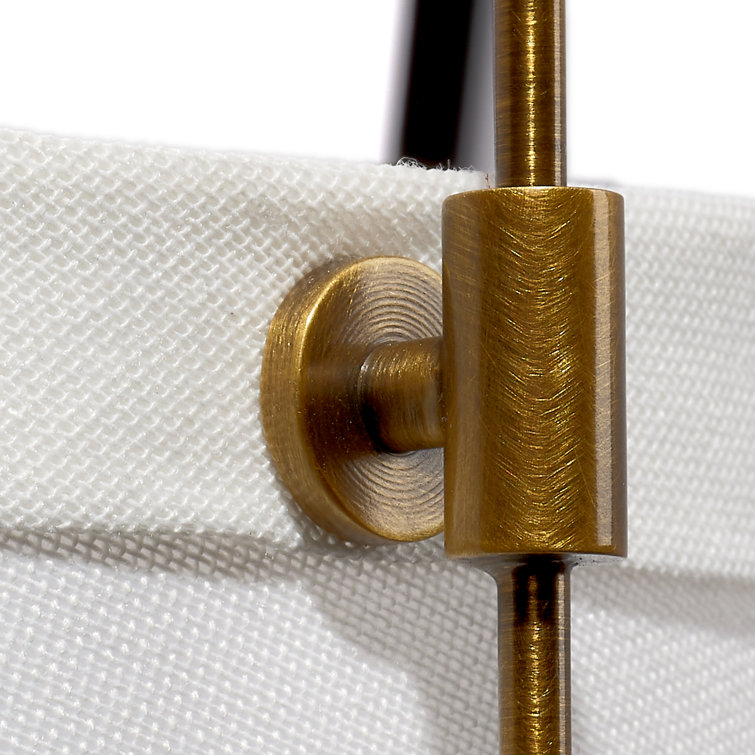 Antique Brass and Linen 1-Light Wall Sconce