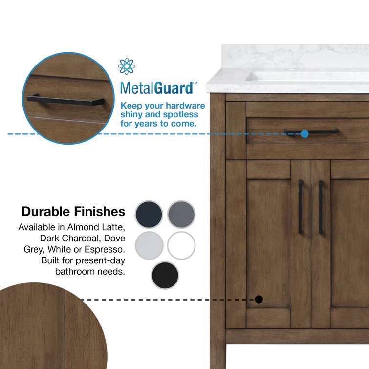 Almond Latte Freestanding Bathroom Vanity with Marble Top