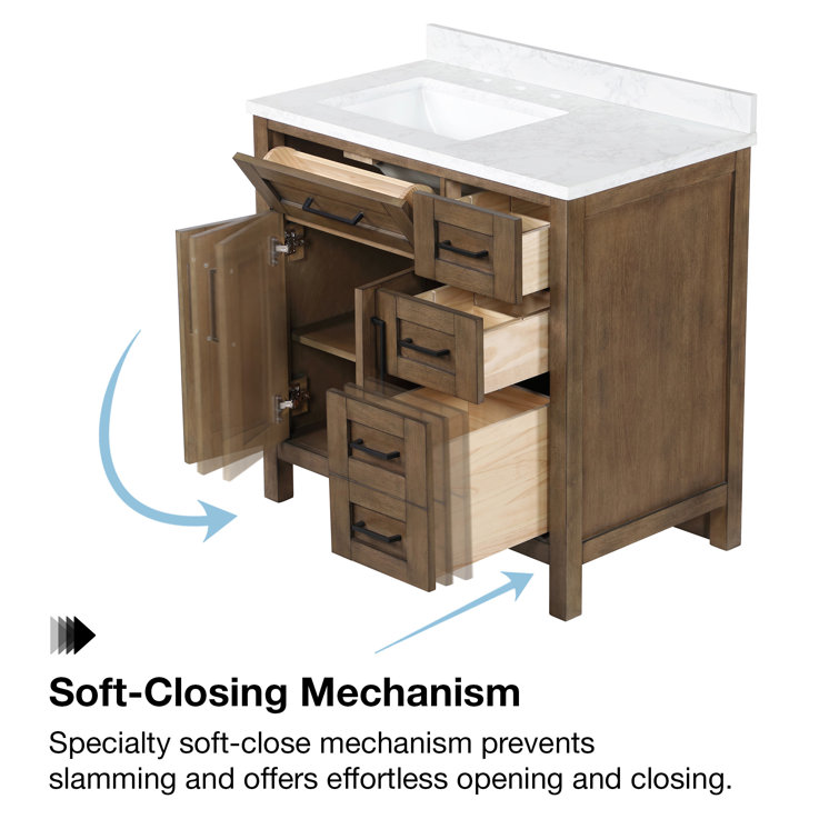 Almond Latte Freestanding Bathroom Vanity with Marble Top