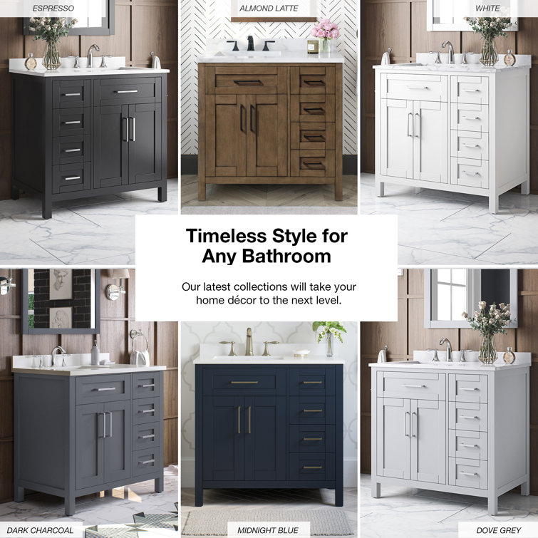 Almond Latte Freestanding Bathroom Vanity with Marble Top