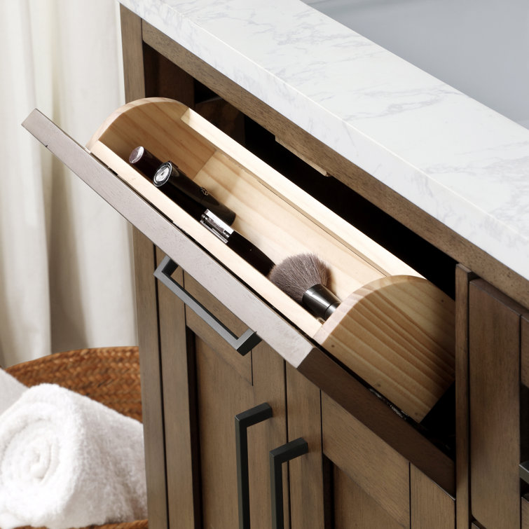 Almond Latte Freestanding Bathroom Vanity with Marble Top
