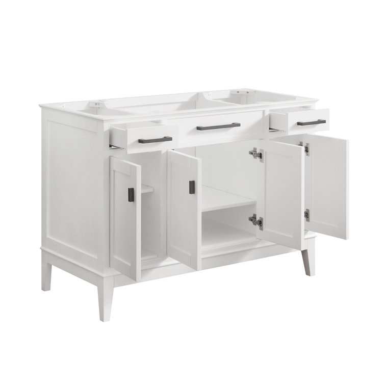 Madison 48" White Solid Wood Freestanding Vanity Base