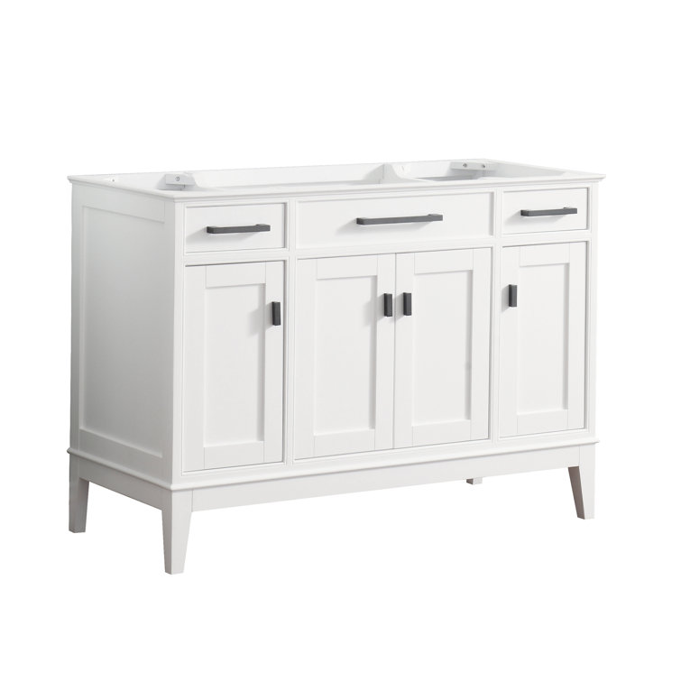 Madison 48" White Solid Wood Freestanding Vanity Base
