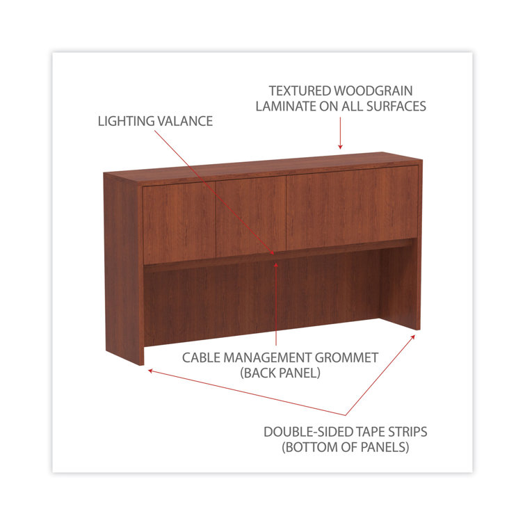 Medium Cherry 35'' H Hutch with Doors and Compartments