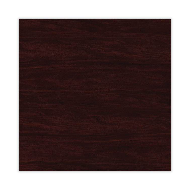 Mahogany Woodgrain Laminate Office Desk Hutch with Doors