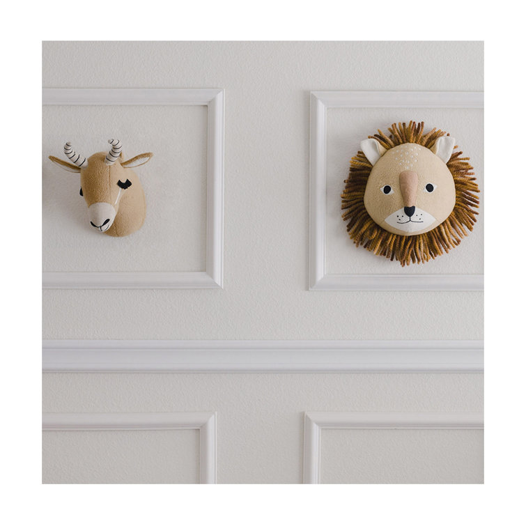 Handmade Brown Plush Antelope Head Wall Décor