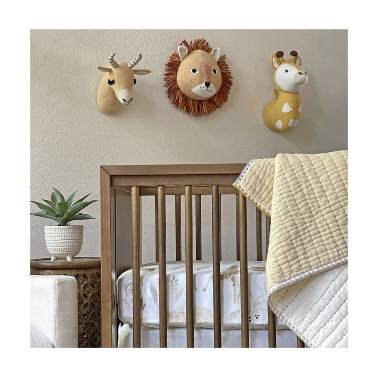 Handmade Brown Plush Antelope Head Wall Décor