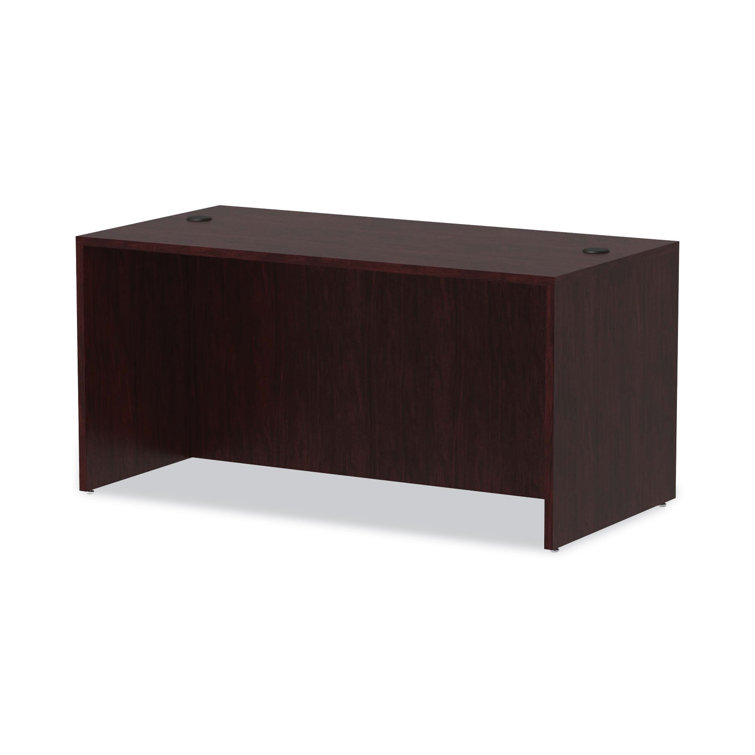 Alera Valencia Mahogany 59" Desk Shell with Charcoal Accents