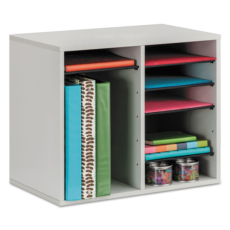 Modular 12-Compartment Gray Hardboard Literature Sorter