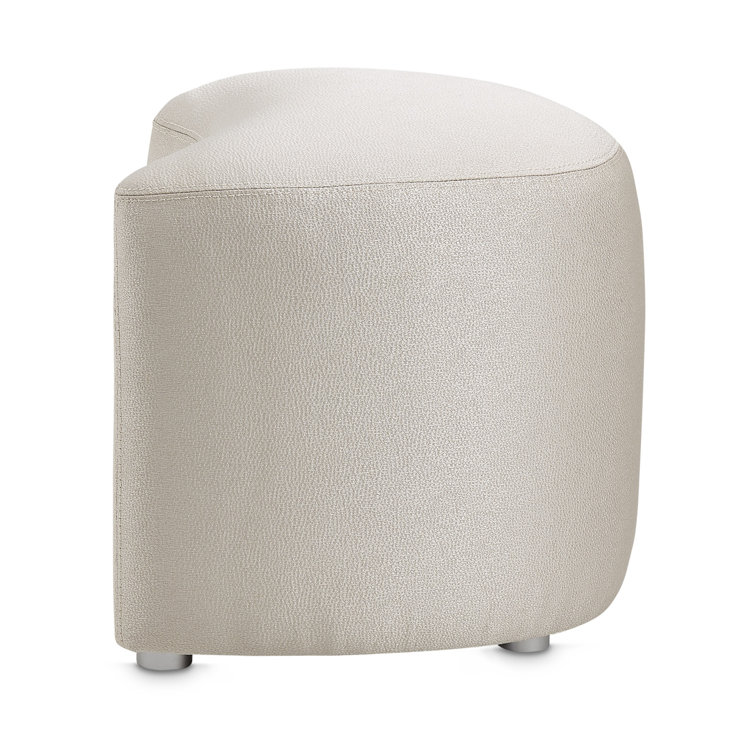 Contemporary Eclipse Cream Vanity Stool with Stainless Steel Frame