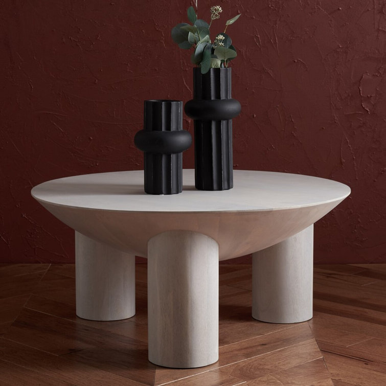 Calhoun Round Natural Mango Wood Coffee Table - 35"