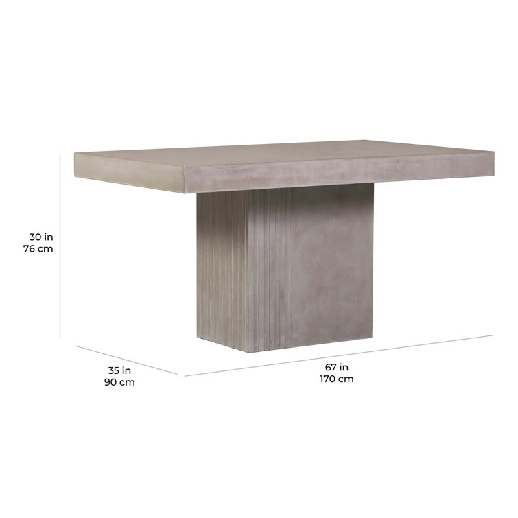 Slate Gray Square Concrete Dining Table