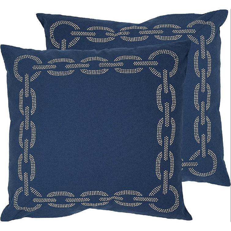 Safavieh Orange Embroidered Cotton Square Pillow Set