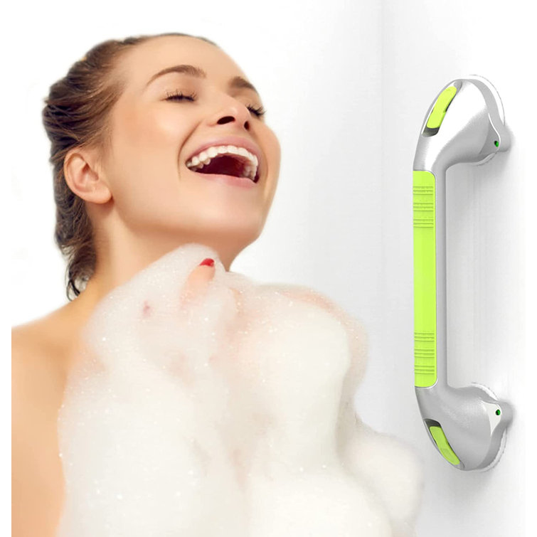17-Inch Yellow and Silver Suction Shower Grab Bar
