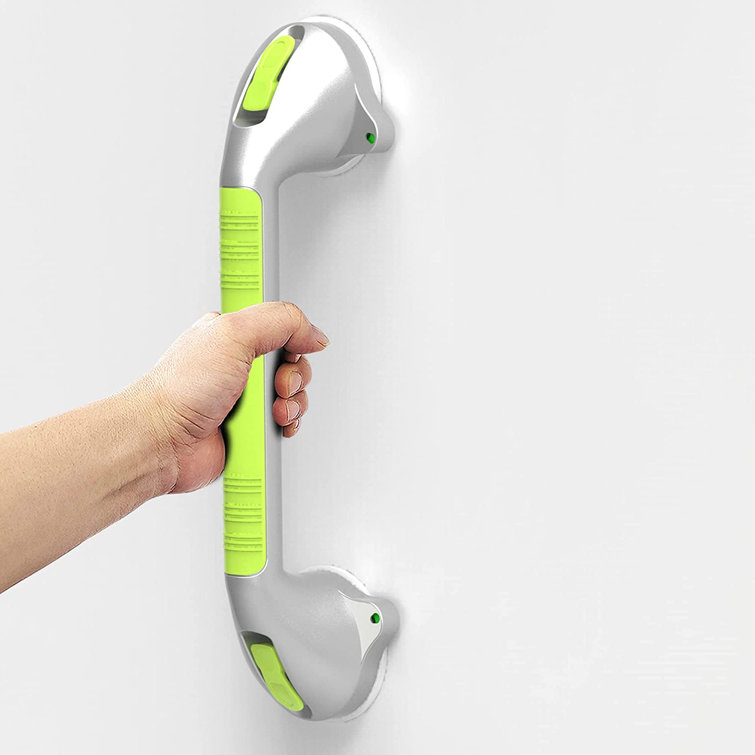 17-Inch Yellow and Silver Suction Shower Grab Bar