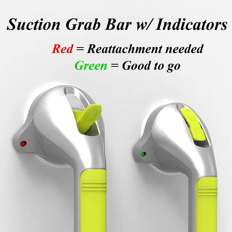 17-Inch Yellow and Silver Suction Shower Grab Bar