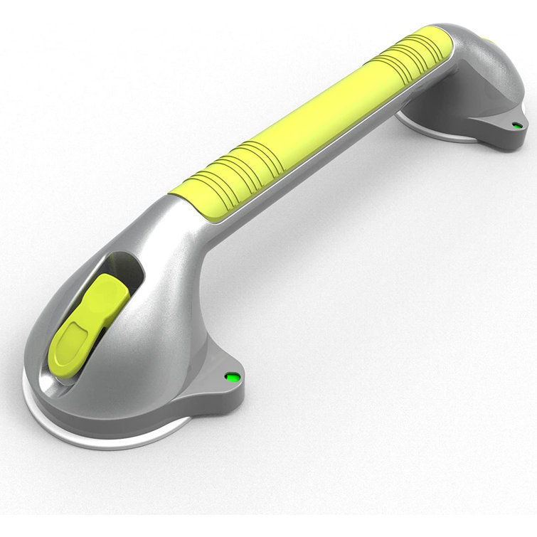 17-Inch Yellow and Silver Suction Shower Grab Bar