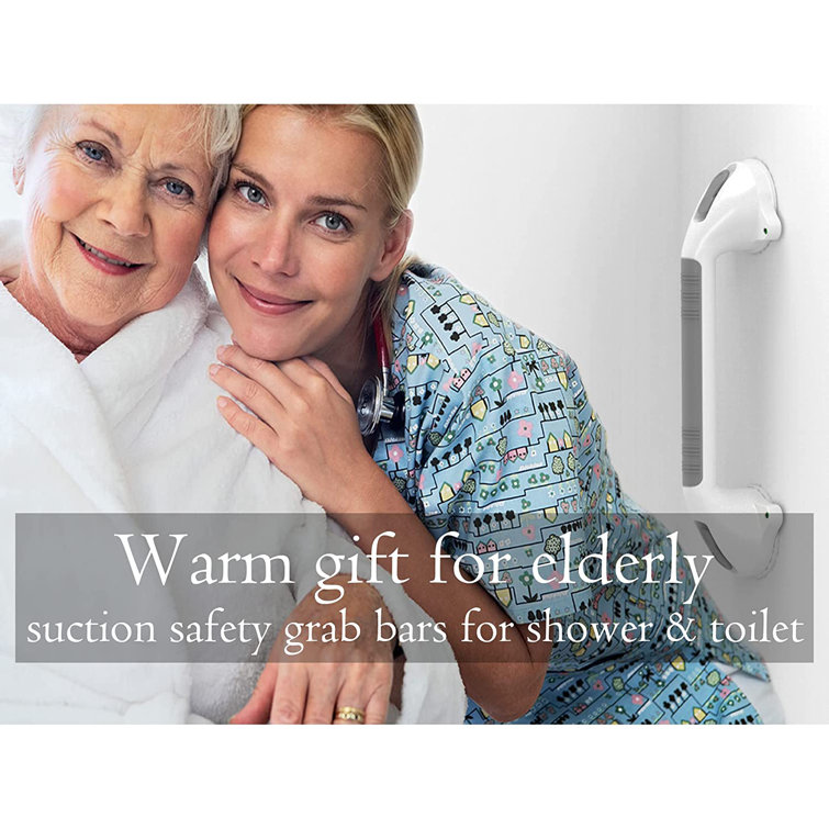 17-Inch Yellow and Silver Suction Shower Grab Bar