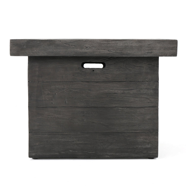 Vermont Gray 32" Square Gas Fire Pit Table with Lava Rocks