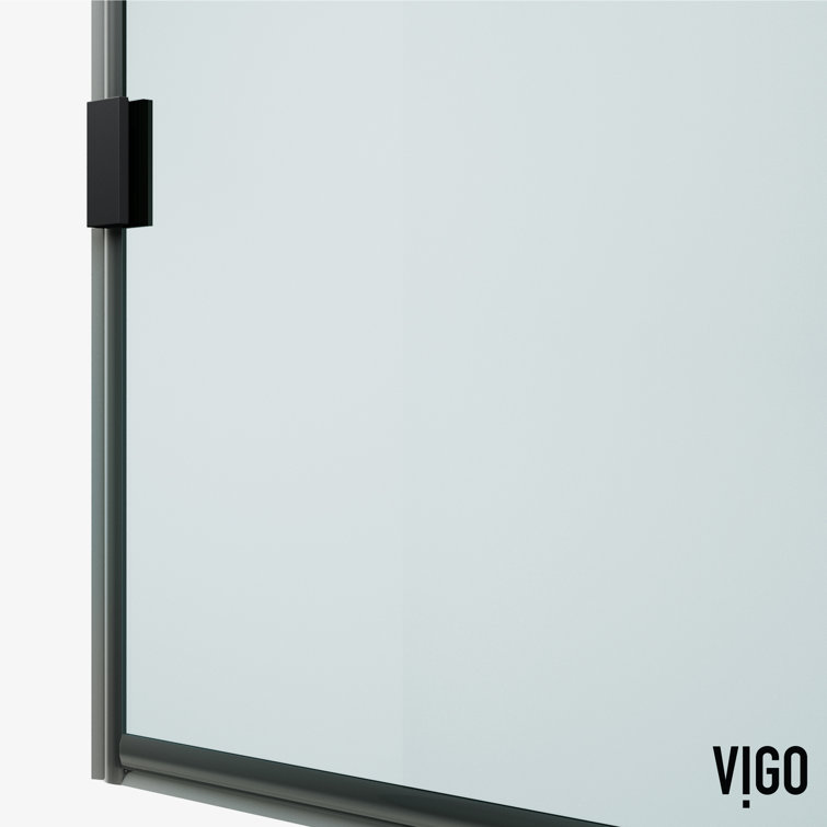 Arden 34" W x 78" H Matte Black Glass Shower Screen