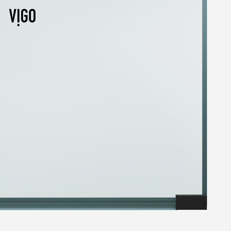 Arden 34" W x 78" H Matte Black Glass Shower Screen