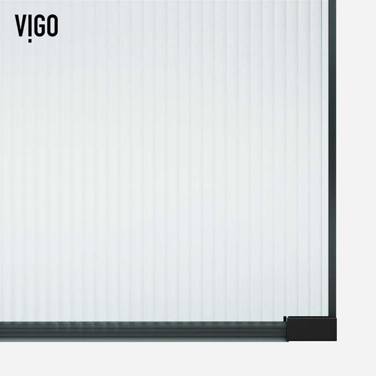 Arden Matte Black 34" x 78" Framed Shower Screen with Fluted Glass