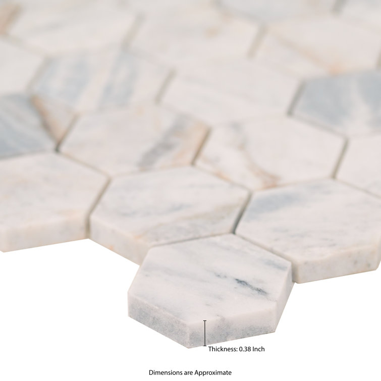 Capri Blue Hexagon Honed Marble Mosaic Tile Sheet