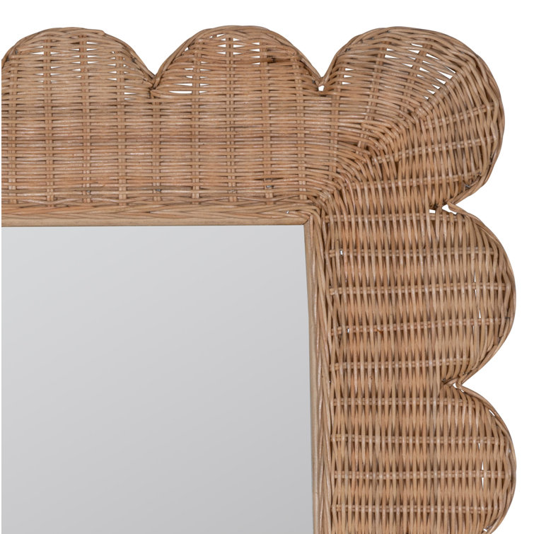 Natural Rattan Rectangular Bathroom Wall Mirror