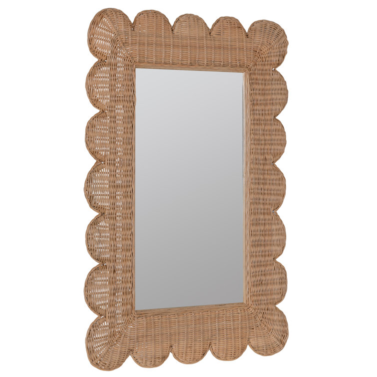 Natural Rattan Rectangular Bathroom Wall Mirror