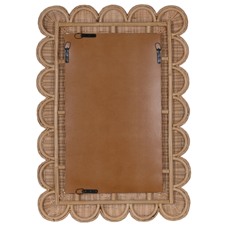 Natural Rattan Rectangular Bathroom Wall Mirror