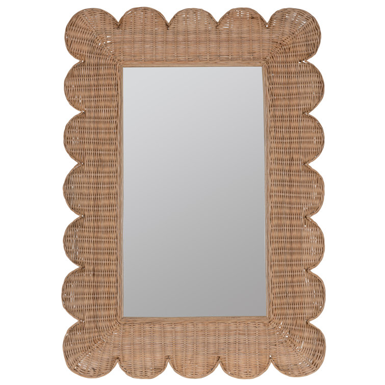 Natural Rattan Rectangular Bathroom Wall Mirror
