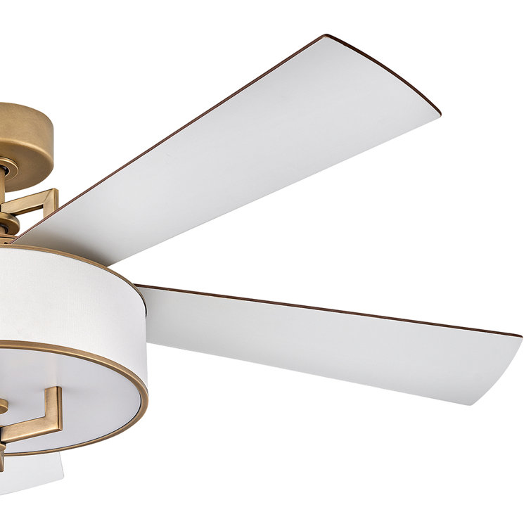 Hampton 56" Heritage Brass Smart LED Ceiling Fan with Reversible Blades