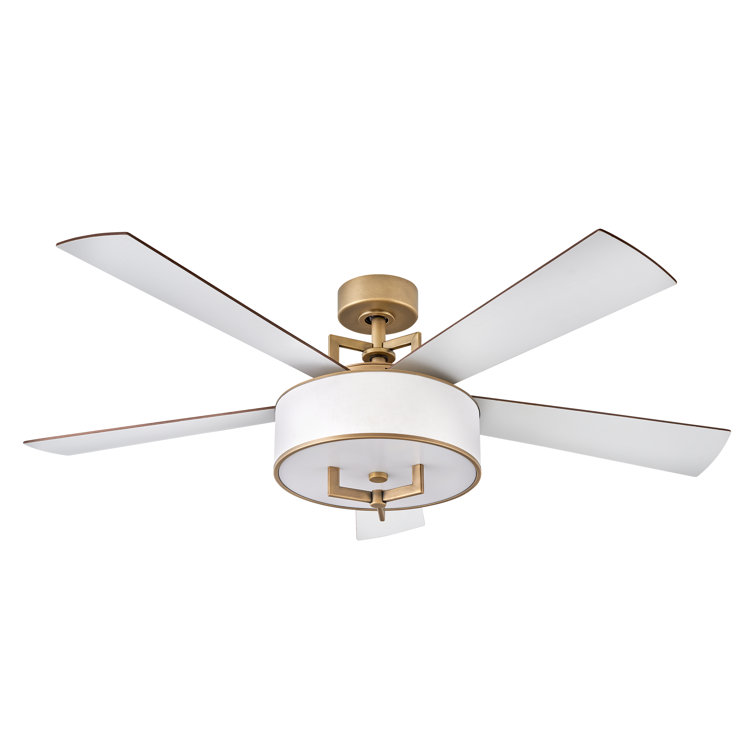 Hampton 56" Heritage Brass Smart LED Ceiling Fan with Reversible Blades