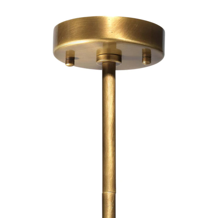 Elancourt 3-Light Modern Drum Pendant in Antique Brass & Faux Alabaster
