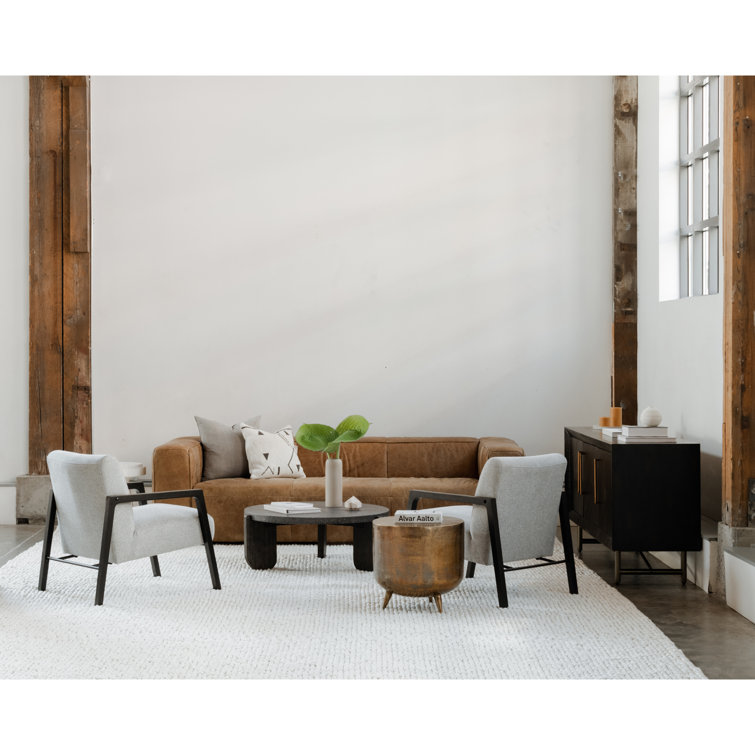 Bolton Cappuccino Genuine Leather Track Arm Sofa