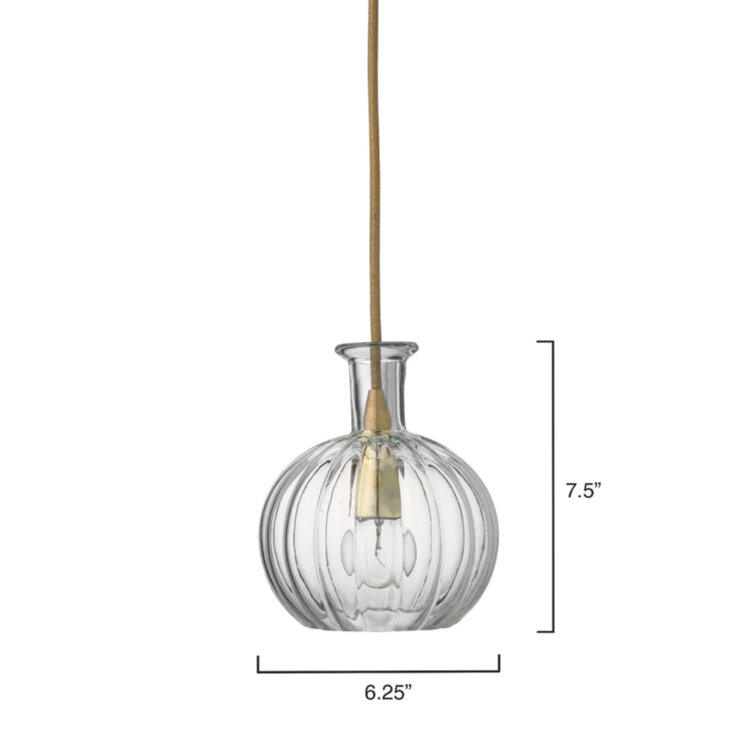 Sophia Mini Globe LED Pendant with Clear Glass and Brass Finish