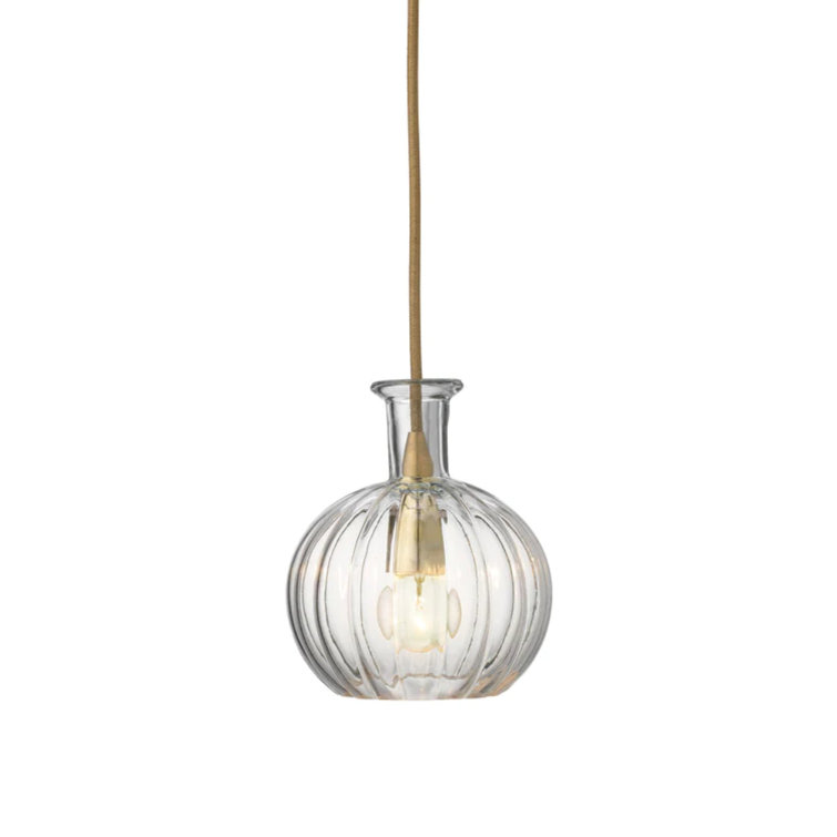 Sophia Mini Globe LED Pendant with Clear Glass and Brass Finish
