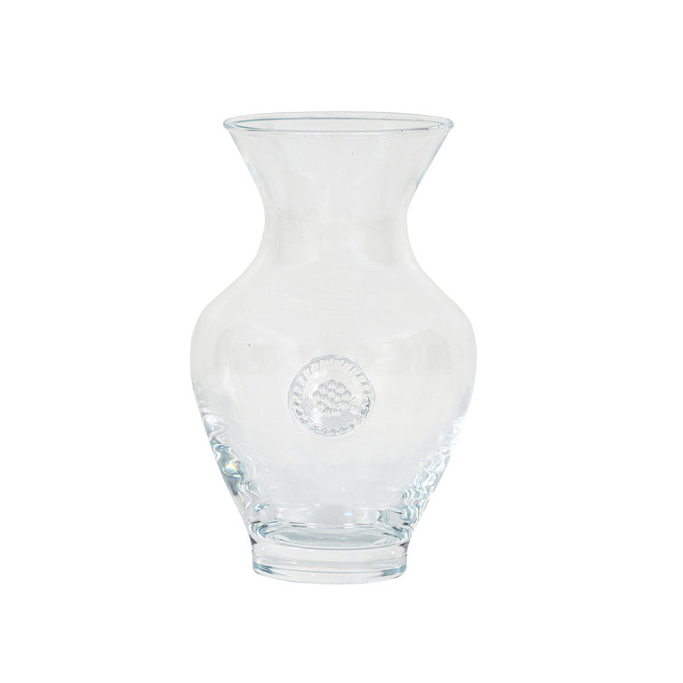 Clear Embossed Glass Mouth-Blown Decorative Table Vase