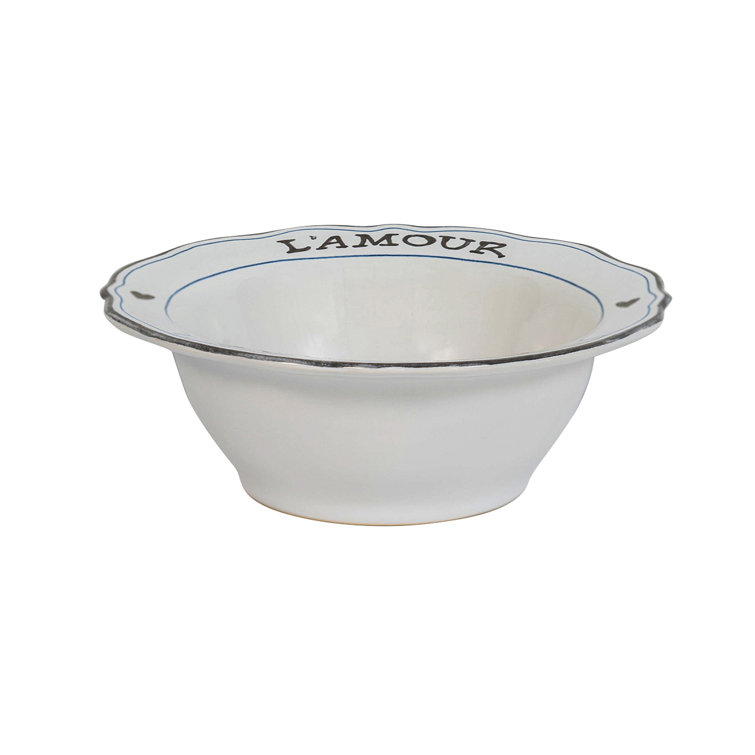 L'Amour Toujours White Ceramic 18'' Dinner Plate Set for 4