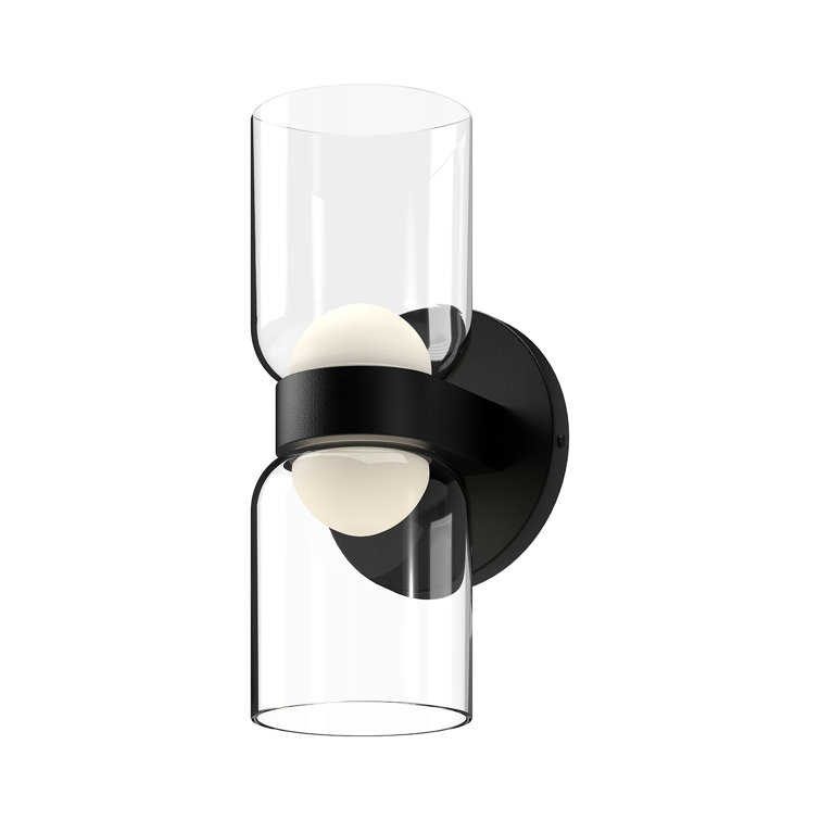 Cedar Black and Clear Glass LED Wall Sconce