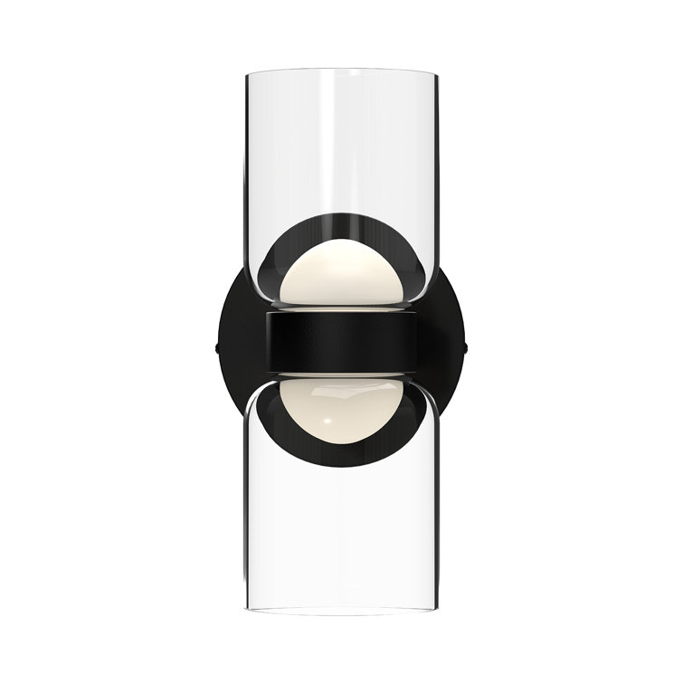 Cedar Black and Clear Glass LED Wall Sconce