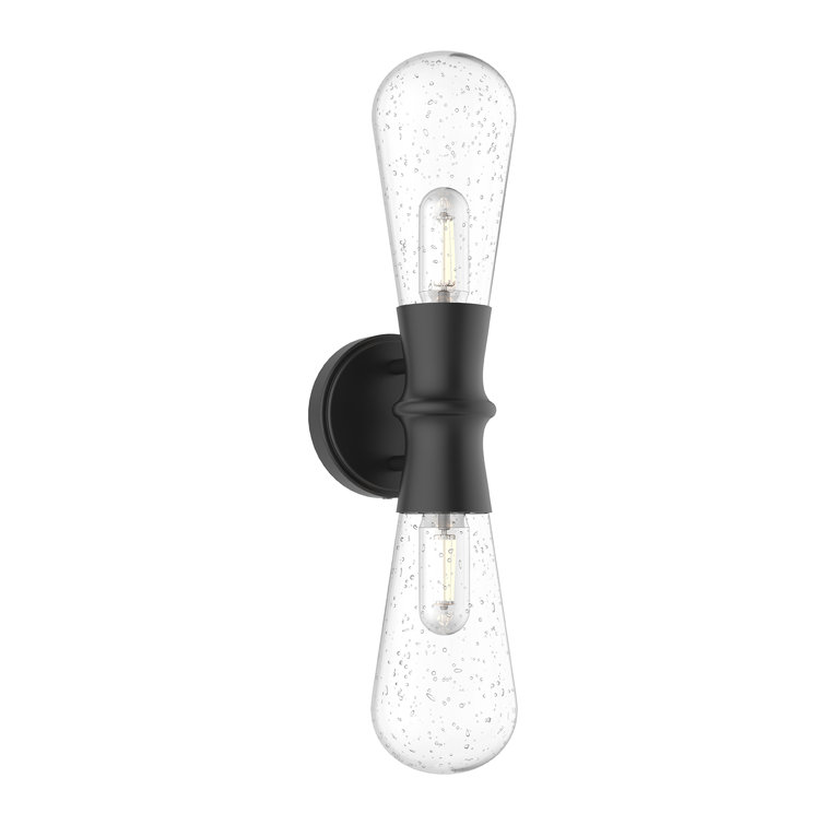 Black Aluminum Dimmable Lantern with Clear Bubble Glass