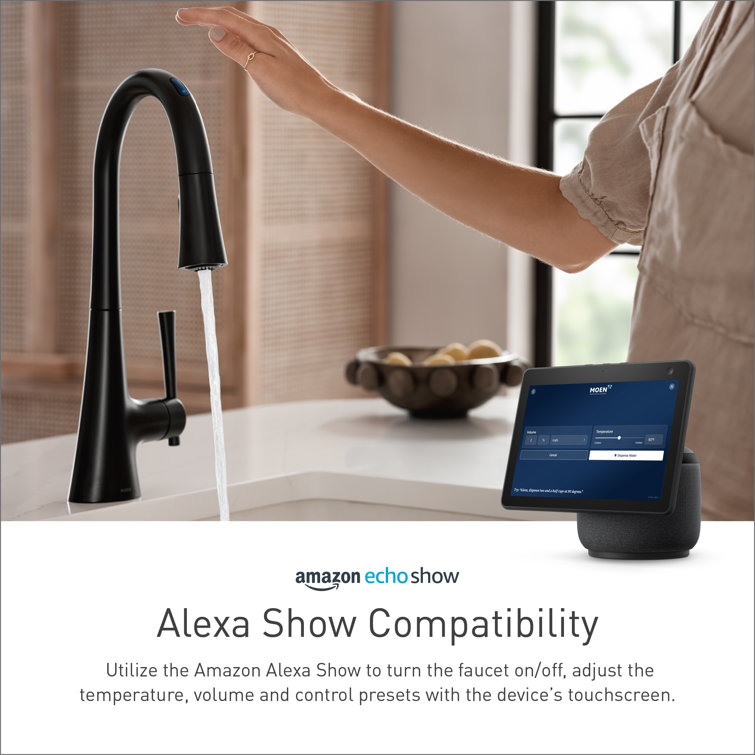 Matte Black Stainless Steel Smart Kitchen Faucet with Pull-out Spray