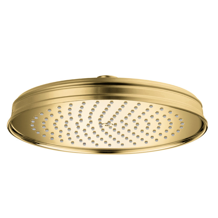 Brushed Gold Optic Rain Shower Head with Nickel Finish