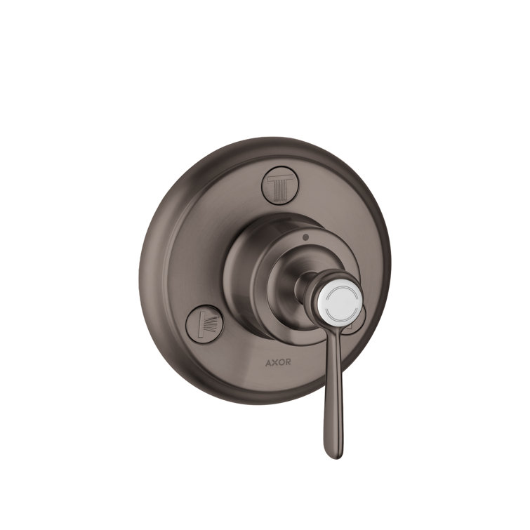 Brushed Black Chrome Wall-Mounted Lever Faucet Trim